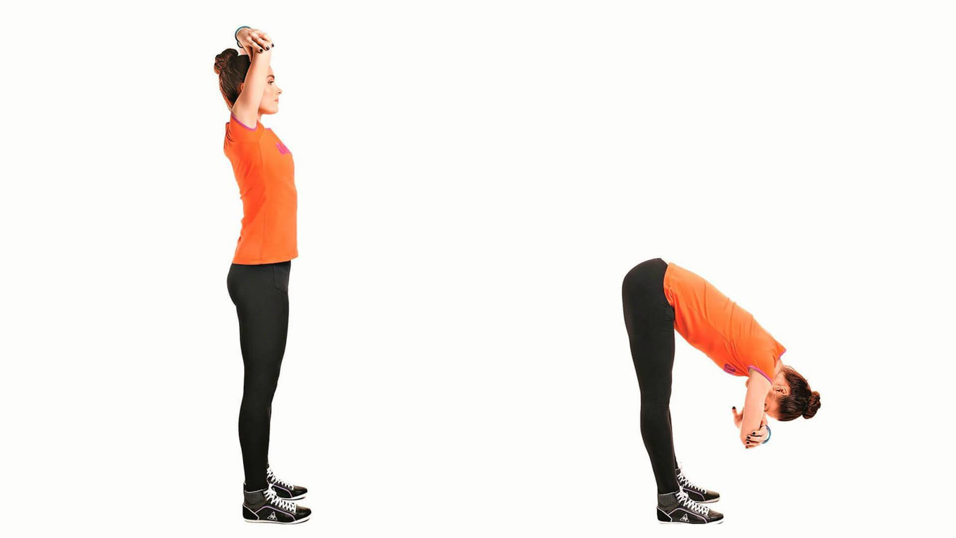 Woman performing standing hip flexor stretch - Standing mobility exercises for flexibility and strength